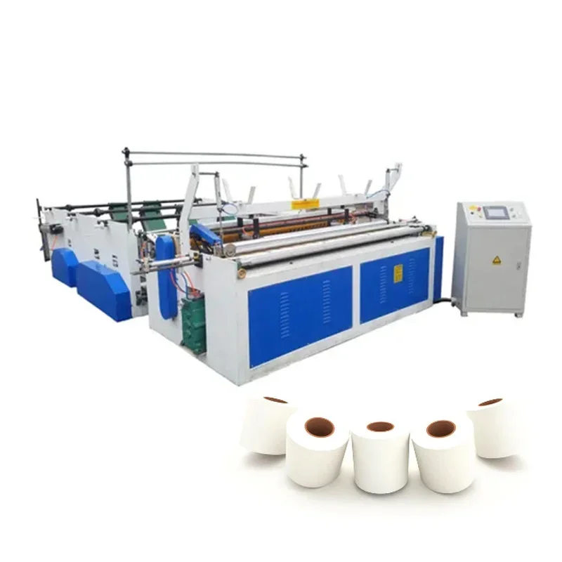 Automatic Toilet Bathroom Tissue Paper Roll Rewinding Making Machine Production Line A4 Copy Paper Cutting Packing Machine