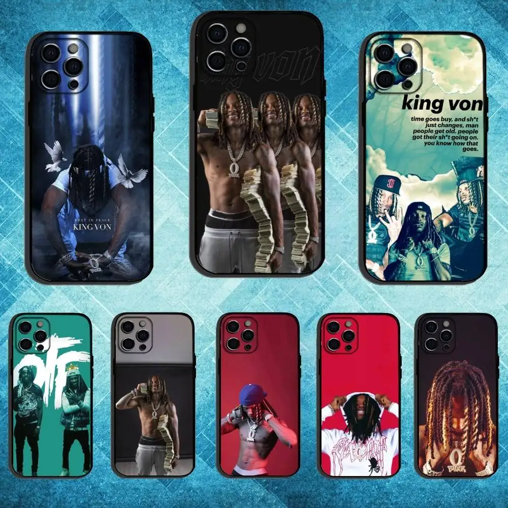 

Raper K-King Von Phone Case For iPhone17,16,15,14,13,12,11 Plus,Pro Max Soft Black Cover