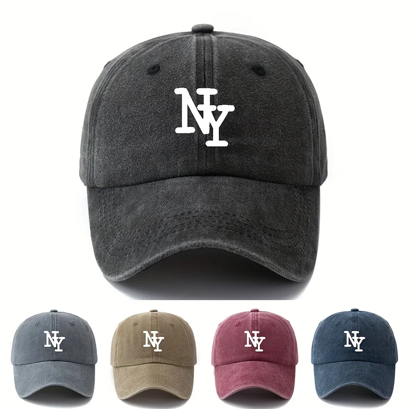 

'NY'Letter Printed Adjustable Baseball Cap Universal Duck Tongue Hat Male Female Outdoor Sunscreen Hat Outdoor Party Camping