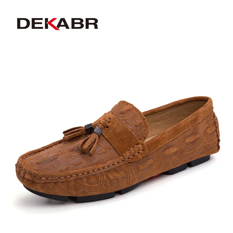 DEKABR Hot Sale Shoes Driving Pork Skin Lining Fashion Casual Shoe Original Design Flats Anti-skid Doudou Trendy Men Shoes