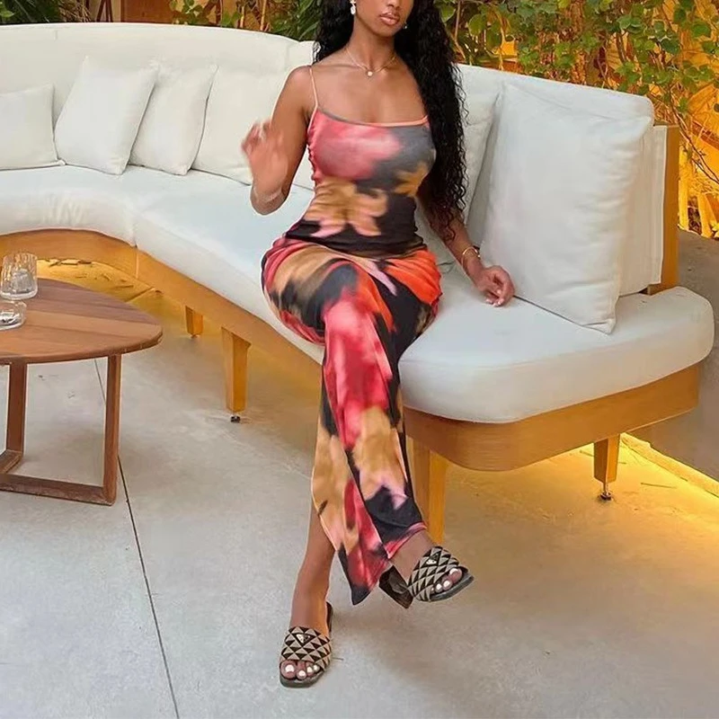 2025 Letnia damska sukienka z kontrastową dzianinową spódnicą z długimi spódnicami Gorąco sprzedająca się sukienka Boho Spódnica Streetwear