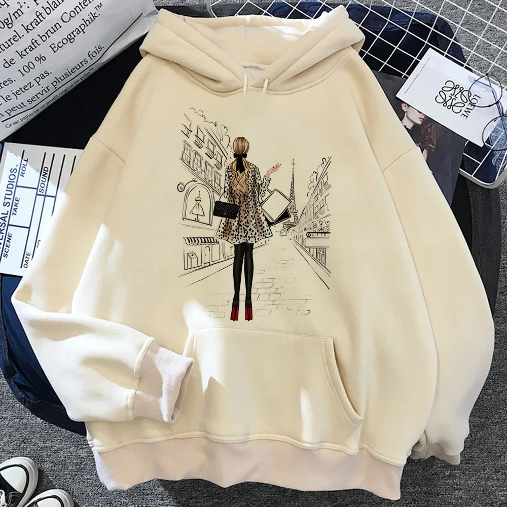 Women Print hoodie printed design streetwear clothes for teens anime Y2K trendy girl tracksuits elegant pattern