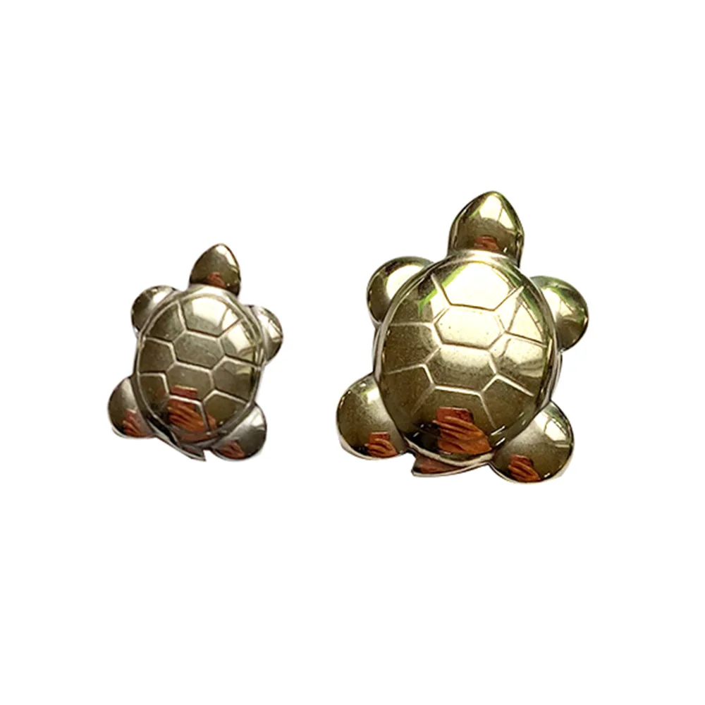 15mm 25mm Mini Pyrite Turtle Crystal Animal Figurine Tortoise Pendants Necklace Carved Healing Stone For Children DIY Gift Decor