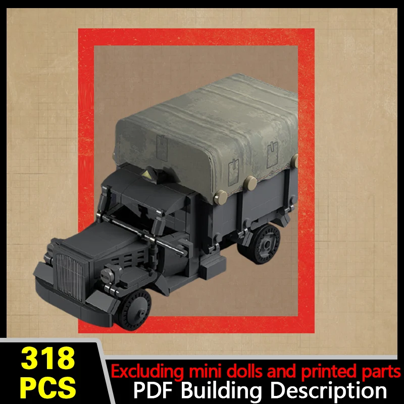 Military Lightweight Truck Model MOC Building Bricks War Equipment Modular Technology Gifts Holiday Assemble Children Toys Suit