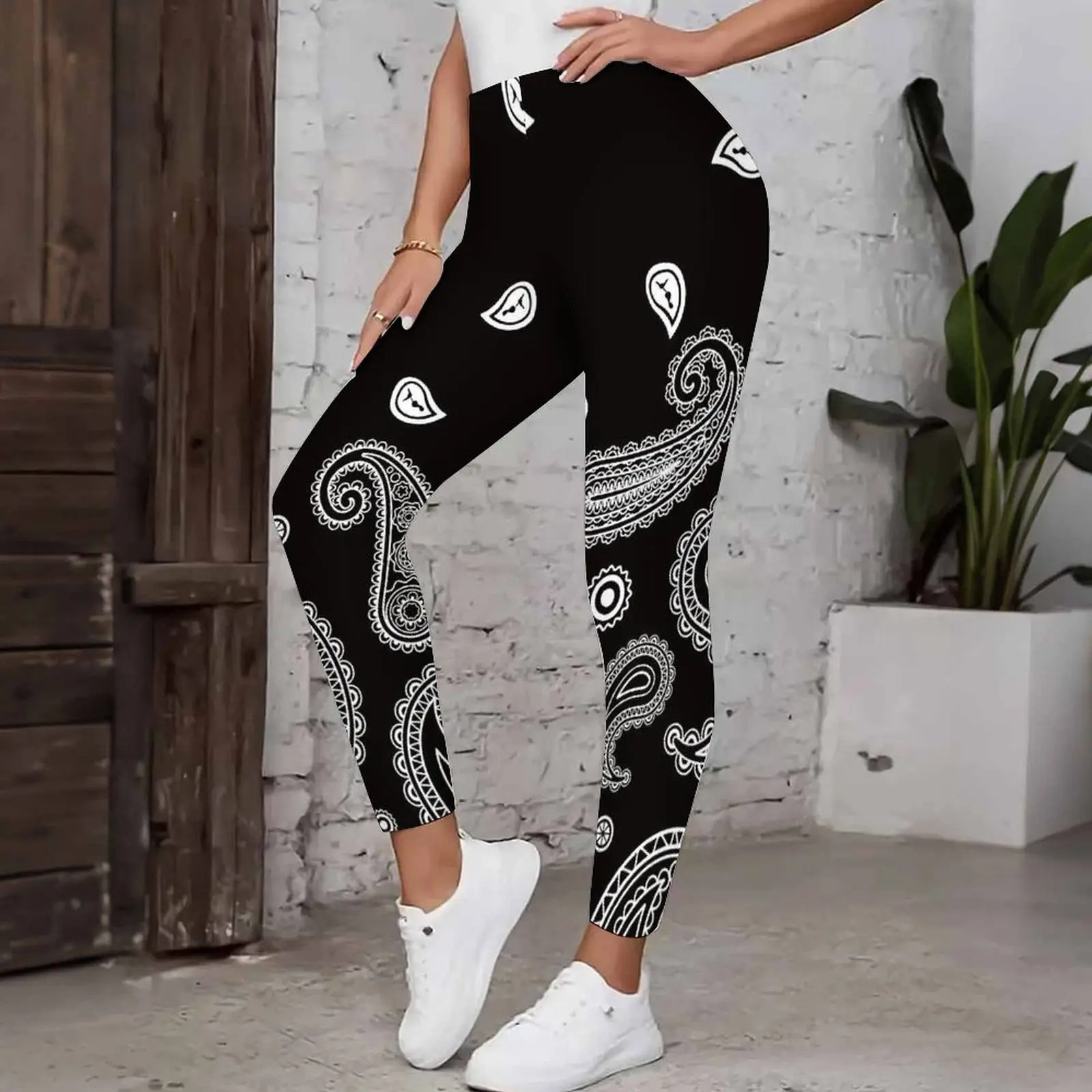 Plus Size Fashion Jogger Pants Winter Women's Casual Tight Pants Autumn Ladies Printed Sweat Pants Daily Elegant Trousers