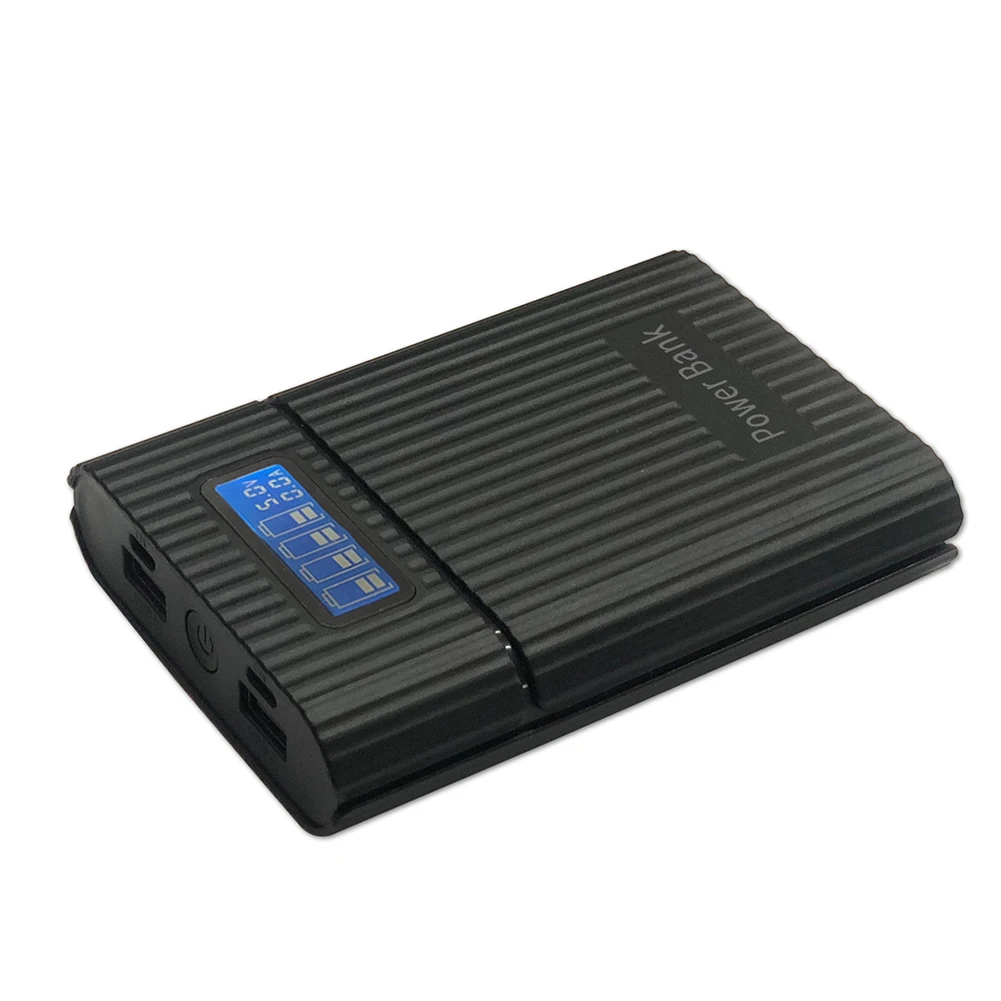 

DIY 18650 Charger Power Box LCD Digital Display Battery Charge Storage Box Micro USB Type-C Input with LED Flashlight NO Battery