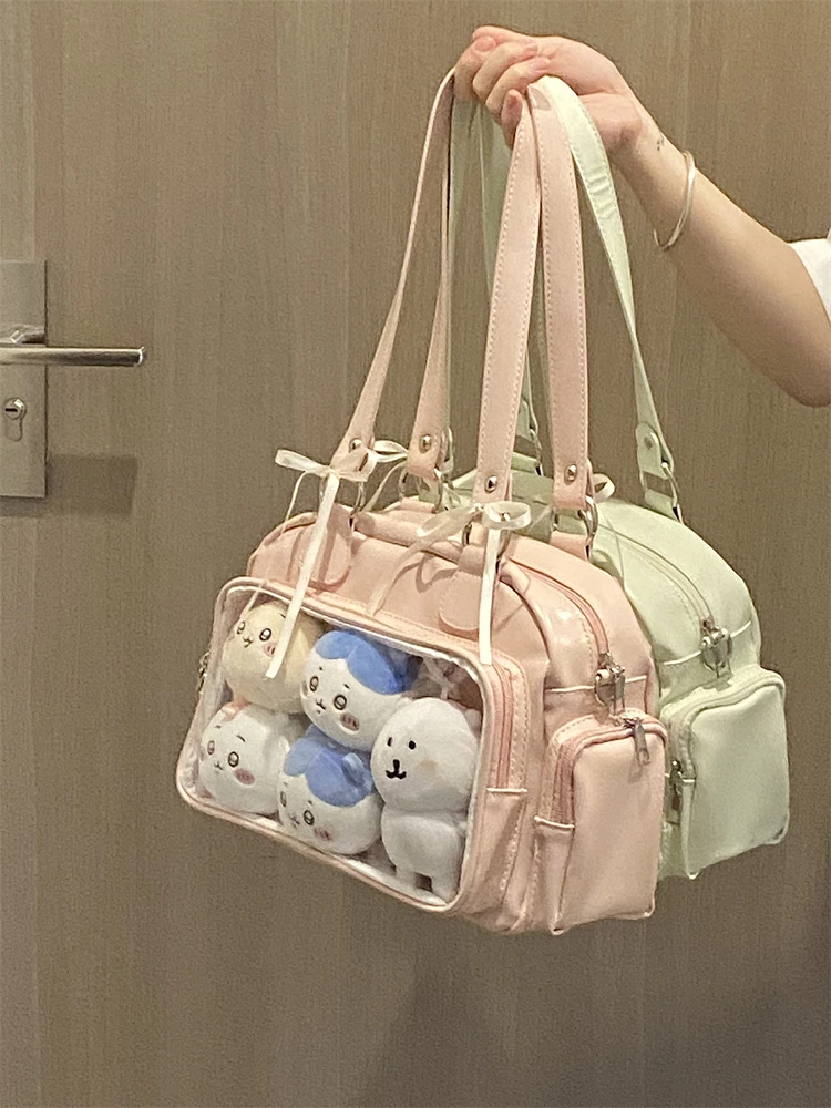 2025 New Japanese Sweet Girl Transparent Pain Bag JK Uniform Daily Commuting Versatile Shoulder Messenger Bag 10cm Baby Bags