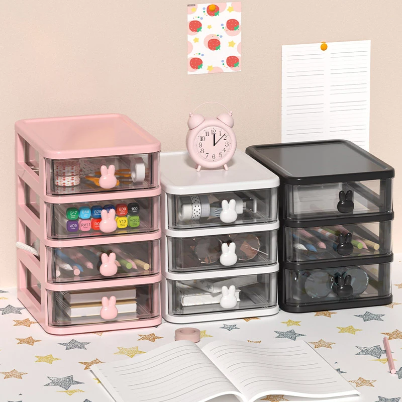 

Multi-Tier Plastic Cabinet Convenient Desktop Storage Of Cosmetics/Stationery