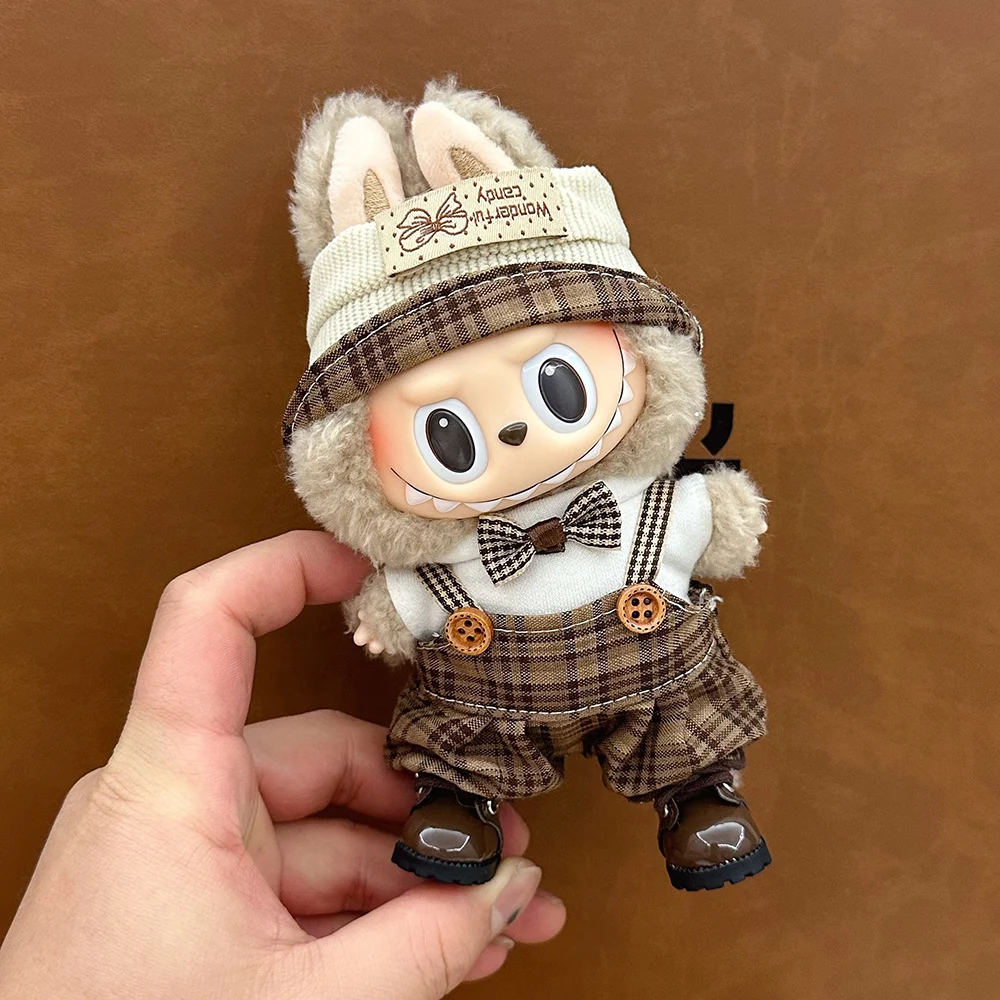 إكسسوارات ملابس دمية قطيفة صغيرة 15-17 سنتيمتر Labubu Idol V1 V2 طقم سراويل عمل هدايا ملابس
