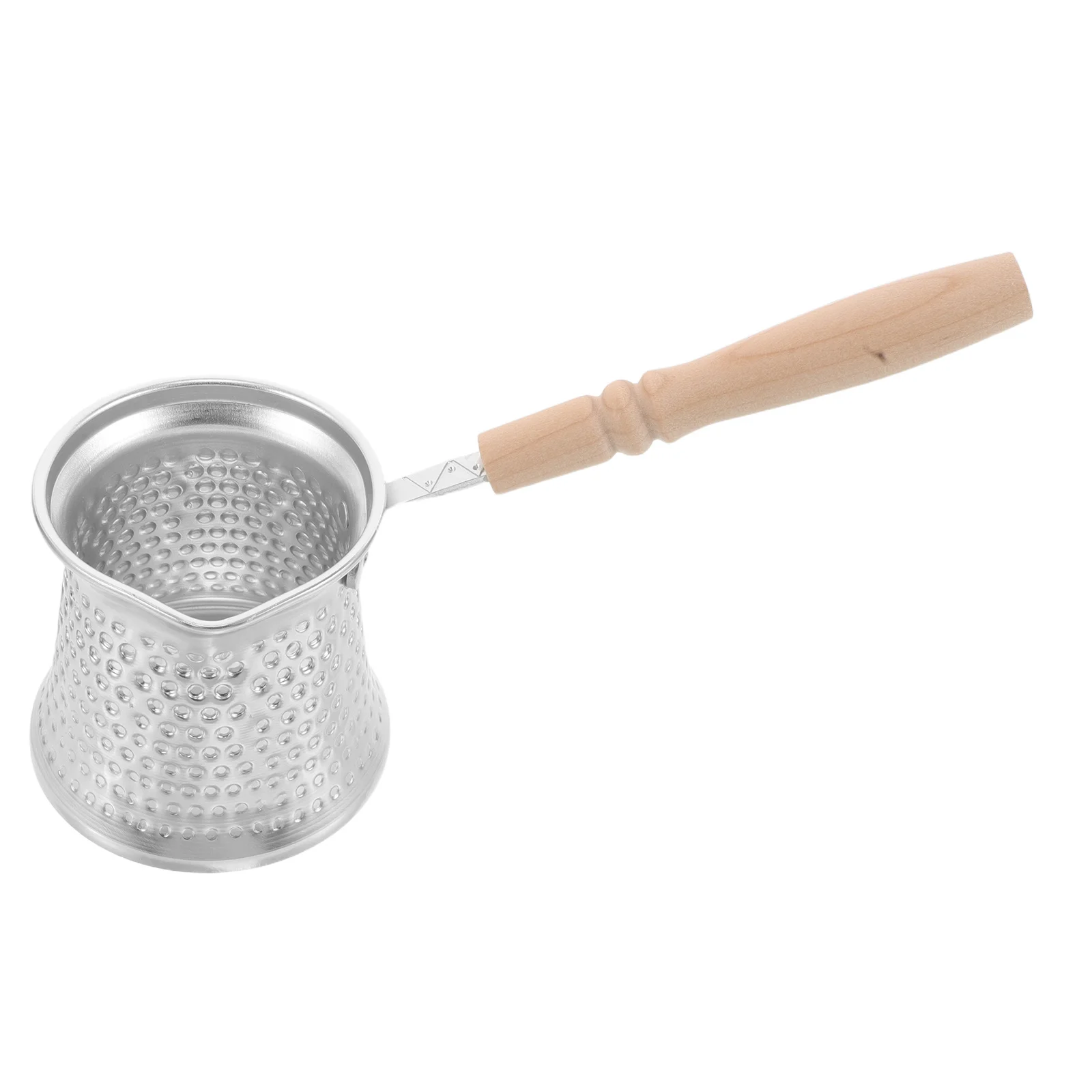 

350Ml Copper Turkish Coffee Pot Wooden Handle Arabic Espresso Chocolate Melting Milk Warming Authentic Traditional Brewing