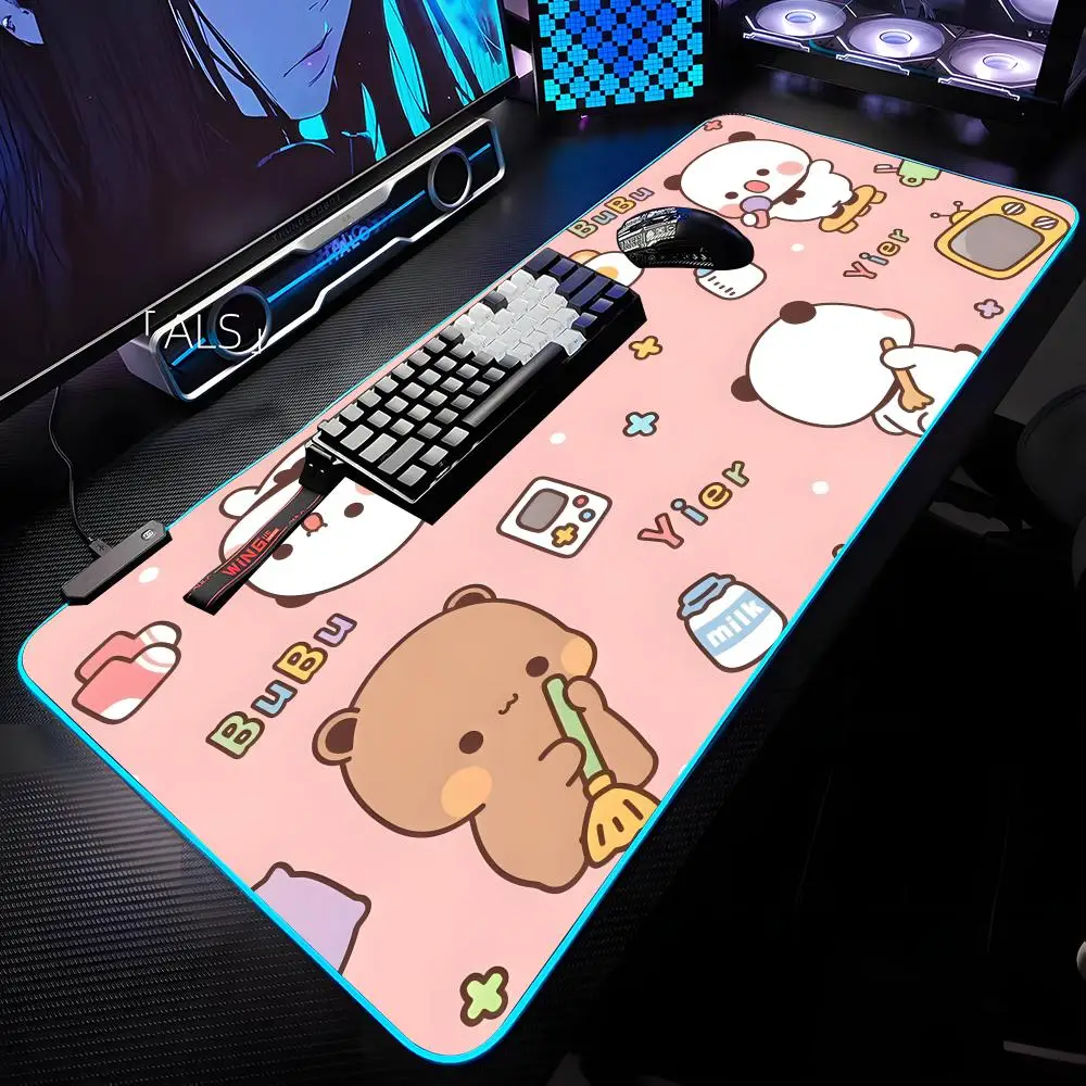 

Bubu Dudu Mouse Pad RGB Backlit Mouse Pad Laptop Mouse Pad Laptop Gamer Computer Desk Gaming Accessories