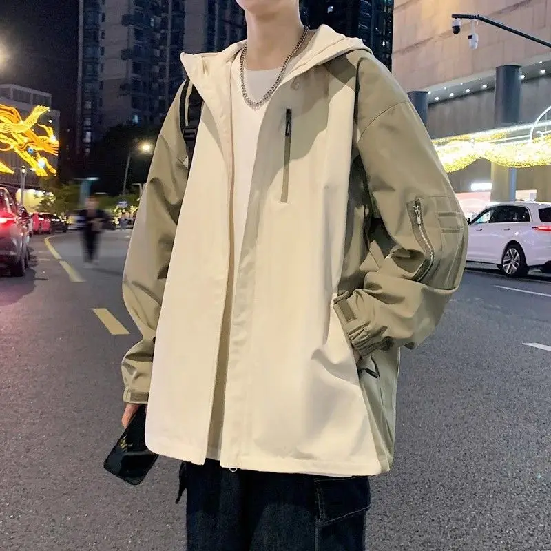 

Мужская водонепроницаемая куртка-ветровка, тонкая, новая коллекция 2025 года, весна-осень, модный бренд, крутая подростковая рабочая одежда, легкая, из полиэстера, ткань Оксфорд