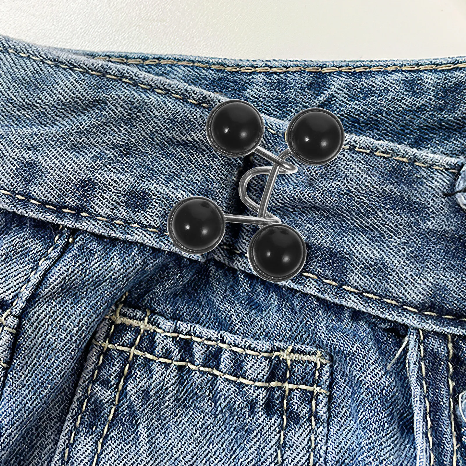 2Pcs Elegant Alloy Waist Buckles Adjustable Detachable Jeans Buttons Non-Staple Reusable Waist Adjusting Clamp Comfortable