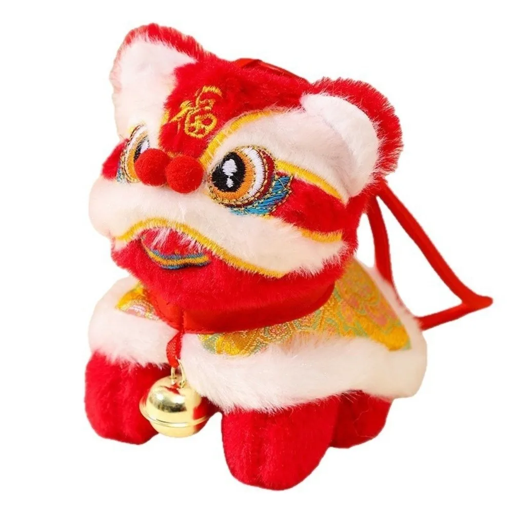 2026 New Year Lion Dance Material Hanging Design Chinese Spring Festival Ornament with a Bell Cute Wall Door Pendant