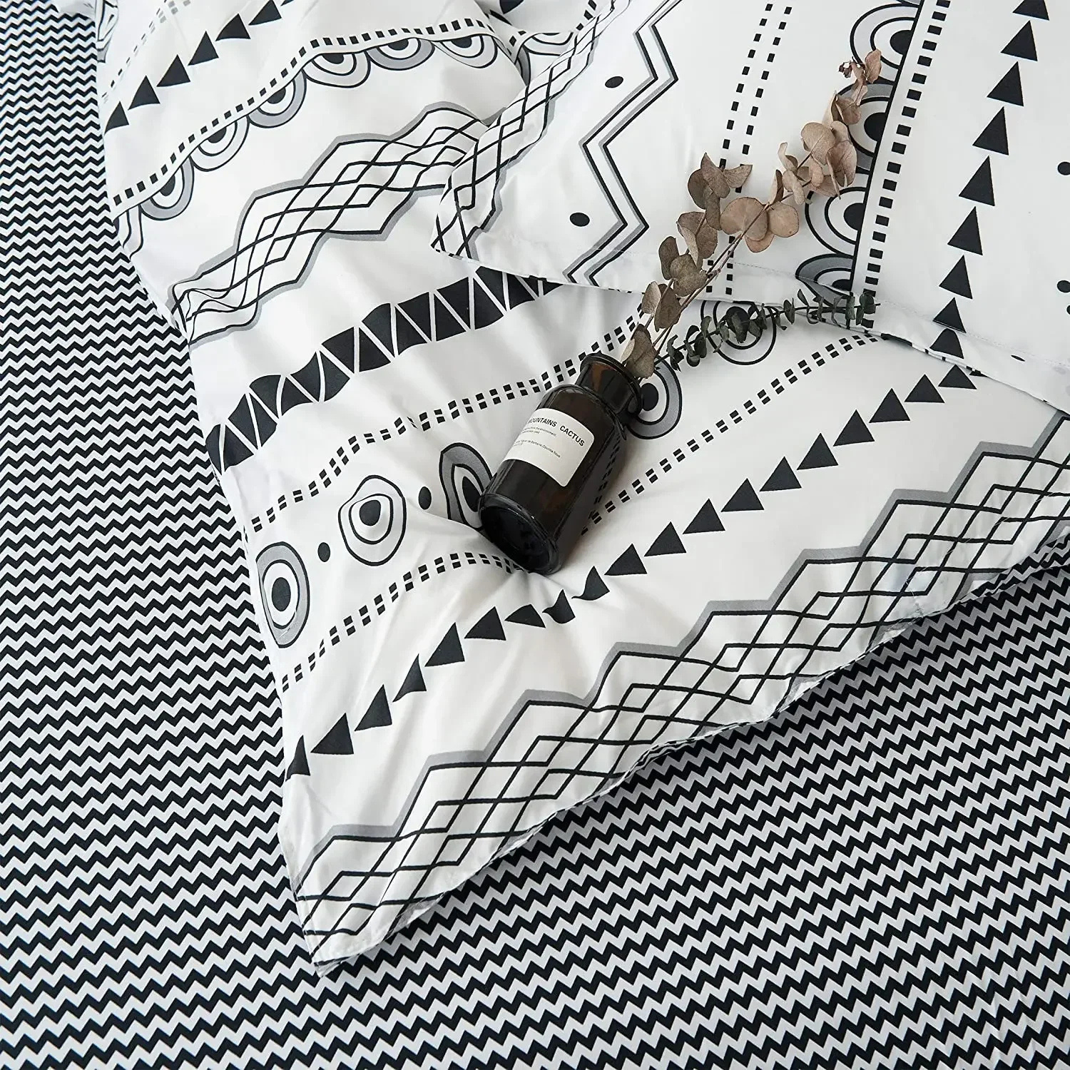 Bohon Paisley Duvet Cover Set Black White Print 3pcs Polyester Bedding Sets Luxury Pillow Case Queen and King Size  Bedding Sets