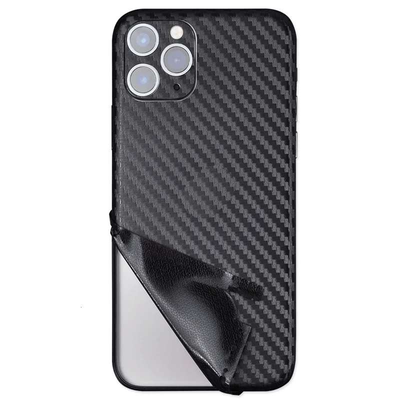 3D Carbon Fiber Skin Transparent Phone Sticker For iPhone 15 Pro Max 14 Plus 13 Pro 12 Mini 11 Pro Max Full Cover Protector Wrap