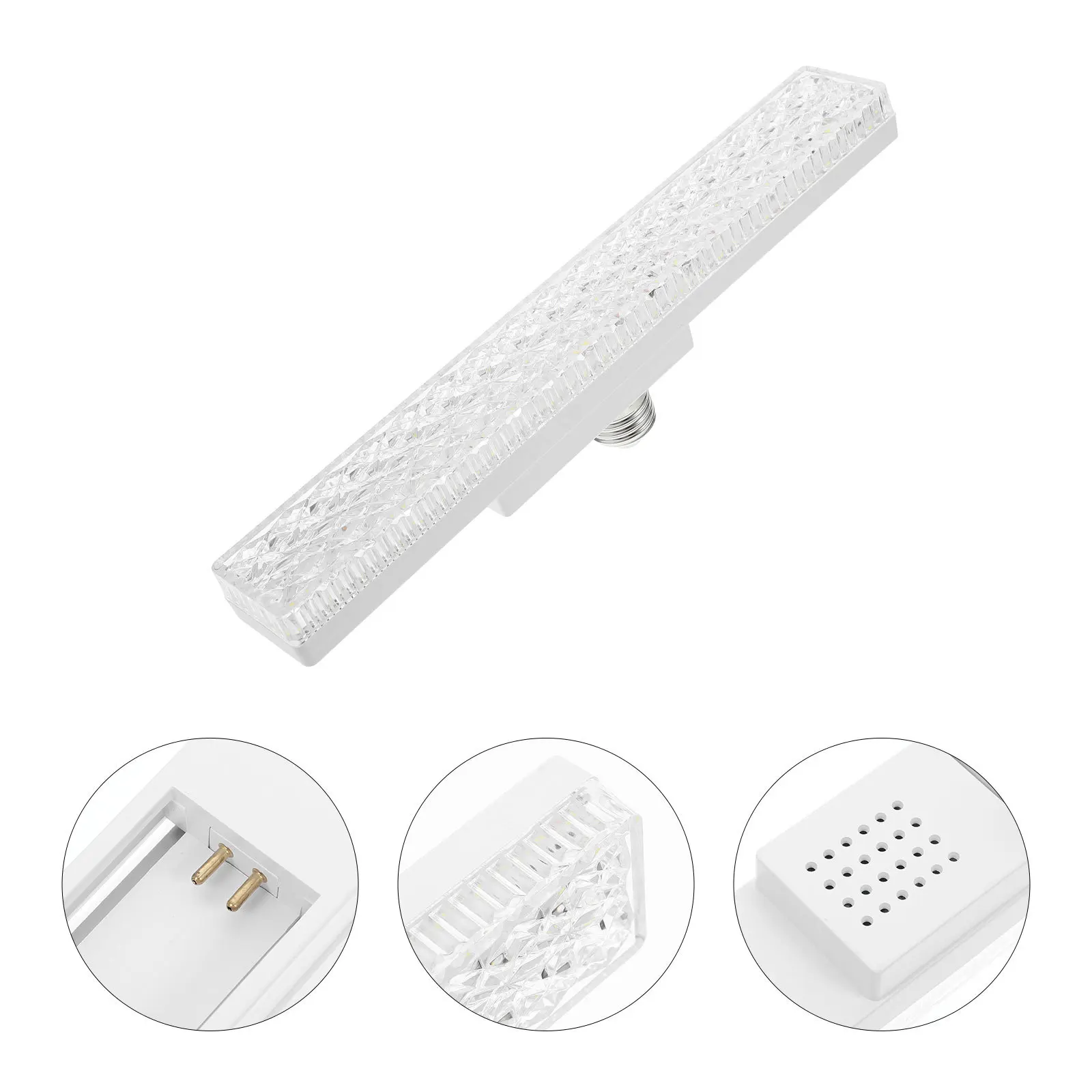 

18W E27 Modern Rectangular LED Strip Light Crystal Vanity Light Fixture for Bathroom Living Room Ceiling Mount