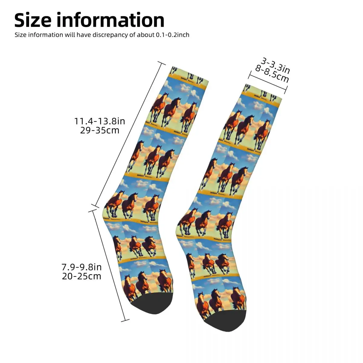 Running Horse And Equestrian Socks Harajuku Stockings All Season Long Socks Accessories for Unisex Christmas Gifts