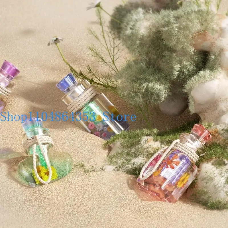 Epoxy Resin Drift Bottle Mold Heart Shaped Wishing Bottle Pendant Mold Night Light Keychain Jewelry Making Silicone Mold