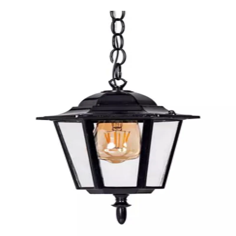 Colonial Lantern With Black Chain Chandelier Luminaires Ceiling Lamps