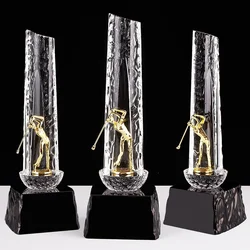 Crystal Metal Golf Trophy Sculpture Sports Trophies Statue Living Room Displays Exhibits Home Accessories Decoration Crafts