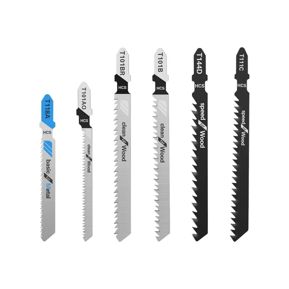 40pcs 6 Types Jigsaw Blade Set HCS HSS Storage Case Multi-Material Cutting Blade General Purpose High Speed Steel