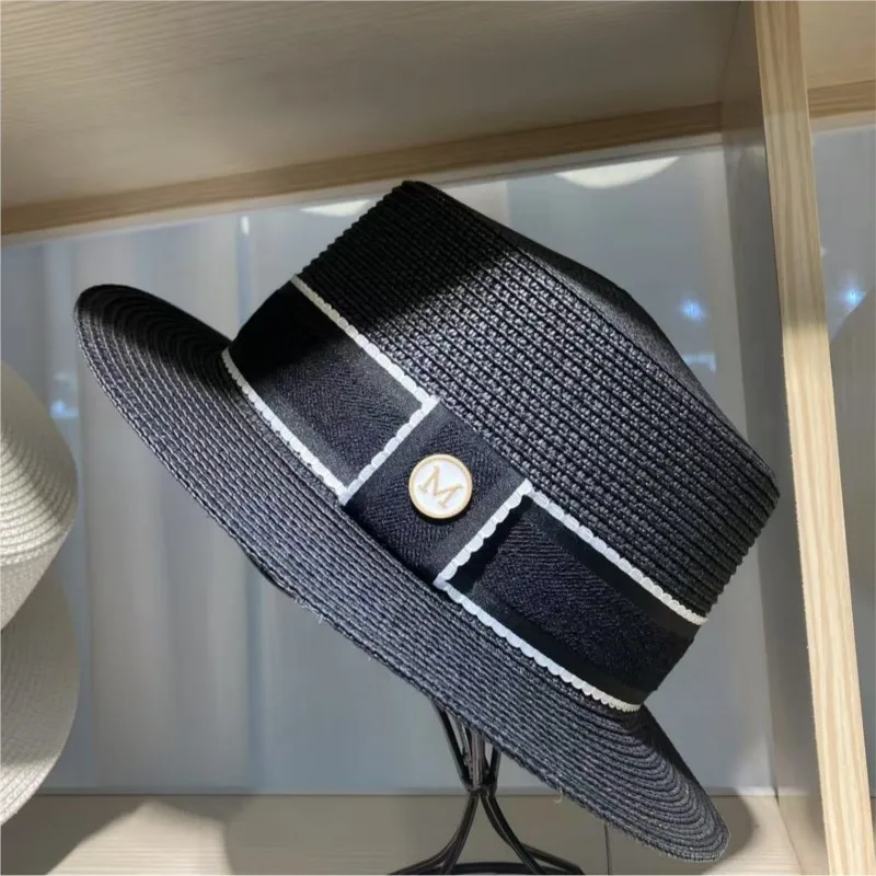 The top hat is a casual flat-topped for women by seaside in summer It shows off face and provides small shade