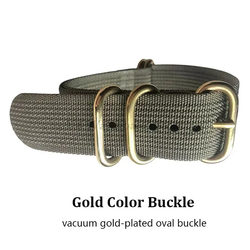 Gold Buckle Nylon High Density Bracelet 18mm 20mm 22mm 24mm Resistant Durable Men\'s Watchband Replace Woven Canvas Watch Strap