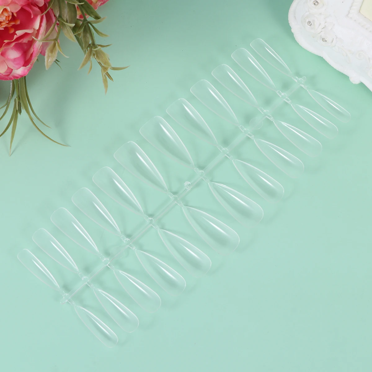 

240pcs Fake Nail Stickers Premium False Nails Ultra-Thin Manicure Accessories Sticky Nail Art Pieces For Women Girls White