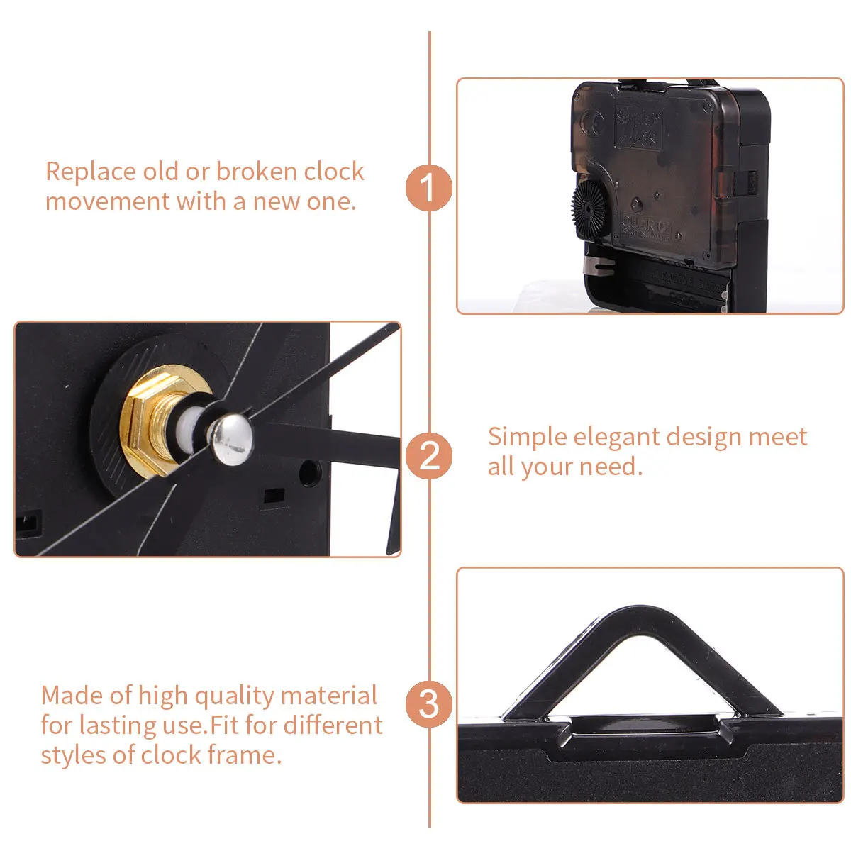 

1Set Clock Movement Durable DIY Replacement Kit Practical Clock Mechanism for Hanging Clocks Accurate and Reliable
