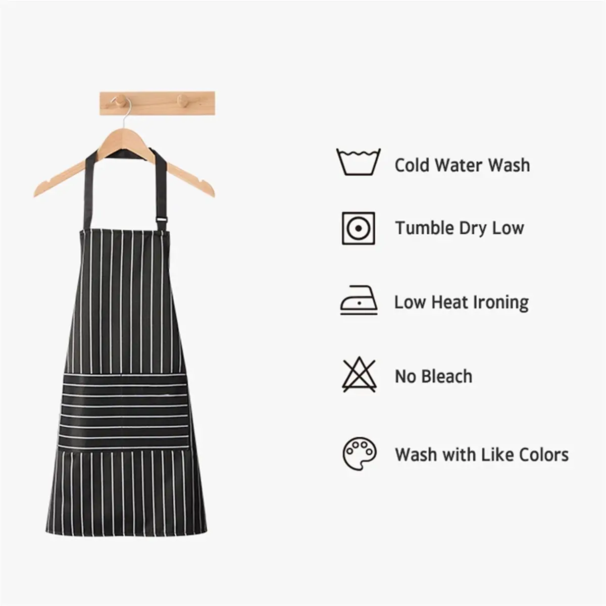 Adjustable Bib Apron with 2 Pockets for Cooking, Kitchen, Chef, Men & Women