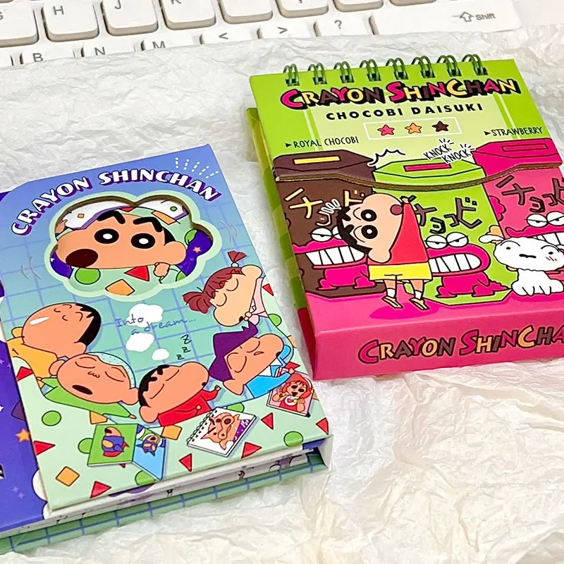 Cartoon A7 Hard Shell Crayon Shin-Chan Notebook Coil Mini Notebook Portable Agenda Weekly Notepad Diary Study Supplies Gift view 5