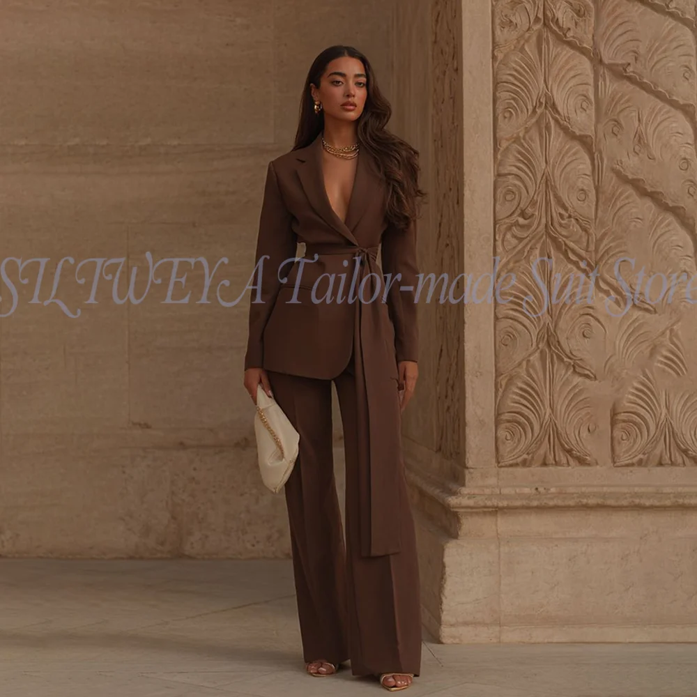 

High-end Elegant Female Suit Regular Length 2 Piece Jacket Pants Smart Casual Social Party Stylish Blazer Set Conjuntos De Mujer