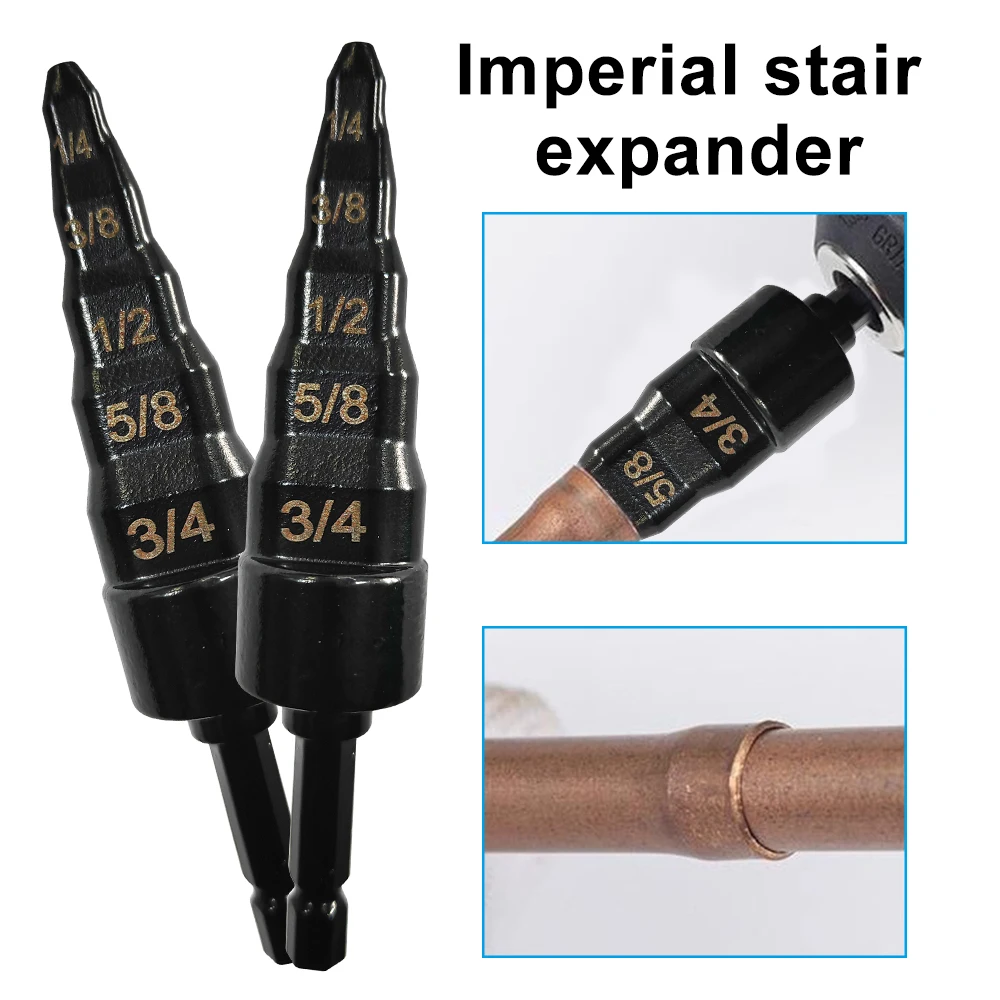 

British 6-in-1 copper tube step drill electric expansion head maintenance air conditioner expand pipe tool power drill accessory