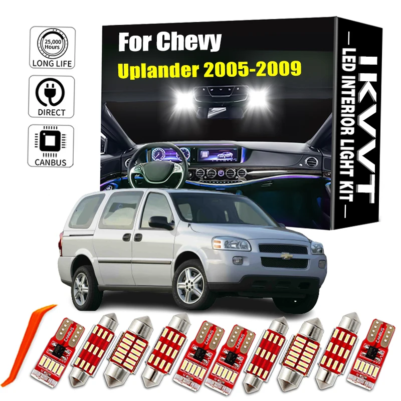 

IKVVT 14Pcs Canbus Indoor Lamp For Chevrolet Chevy Uplander 2005 2006 2007 2008 2009 Car Bulbs LED Interior Map Dome Light Kit