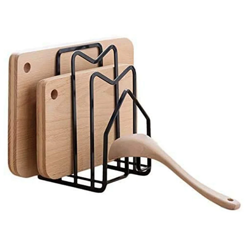 

ABWR-2X Chopping Board Organizer Stand Holder Cutting Board Rack Kitchen Countertop Pots Pan Lids Rack Organizer Flat Steel
