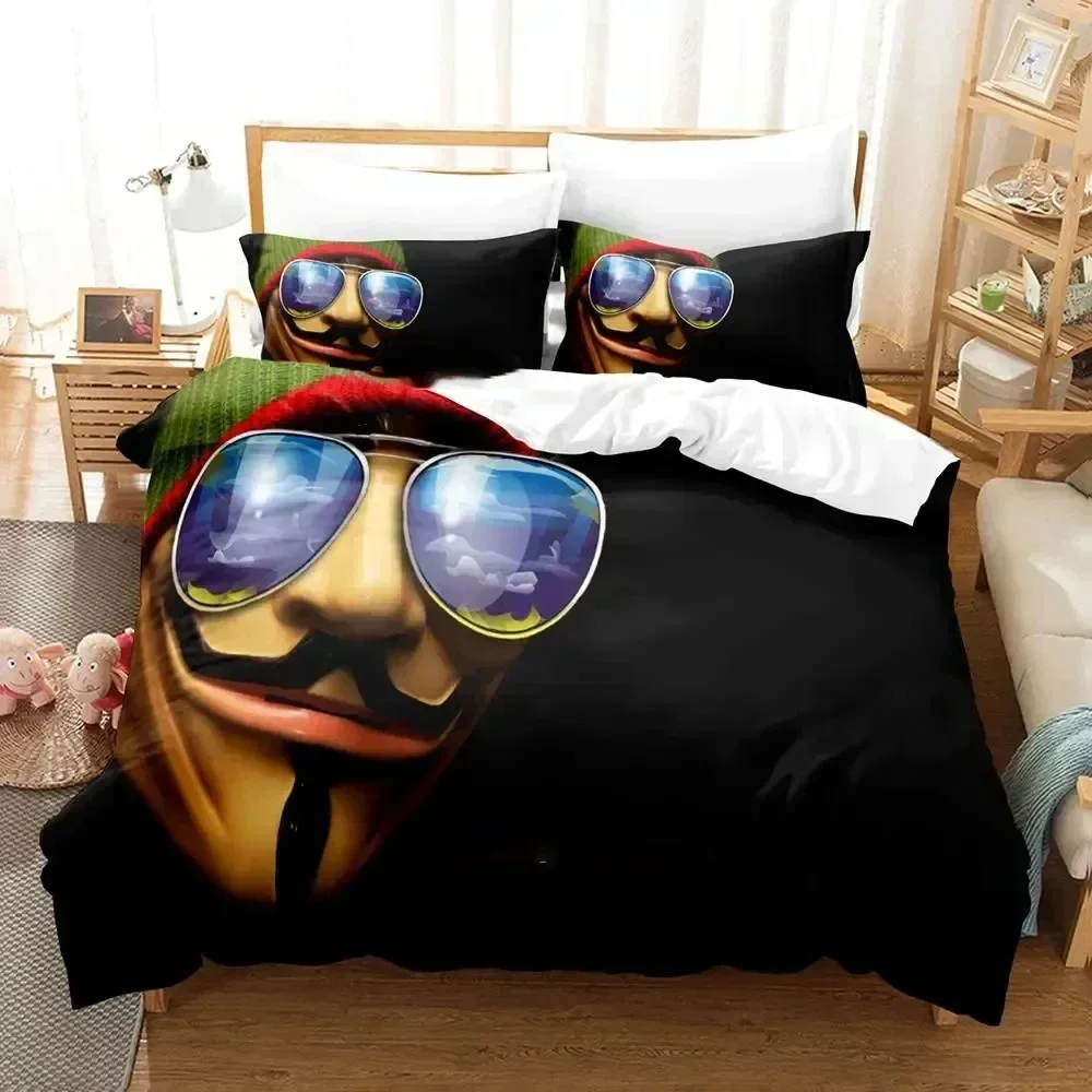 Personality Technology Anonymous Supplies Set Duvet Cover Set Bedding Sets Adults Bed With Pillowcases No Filling Birthday Gifts