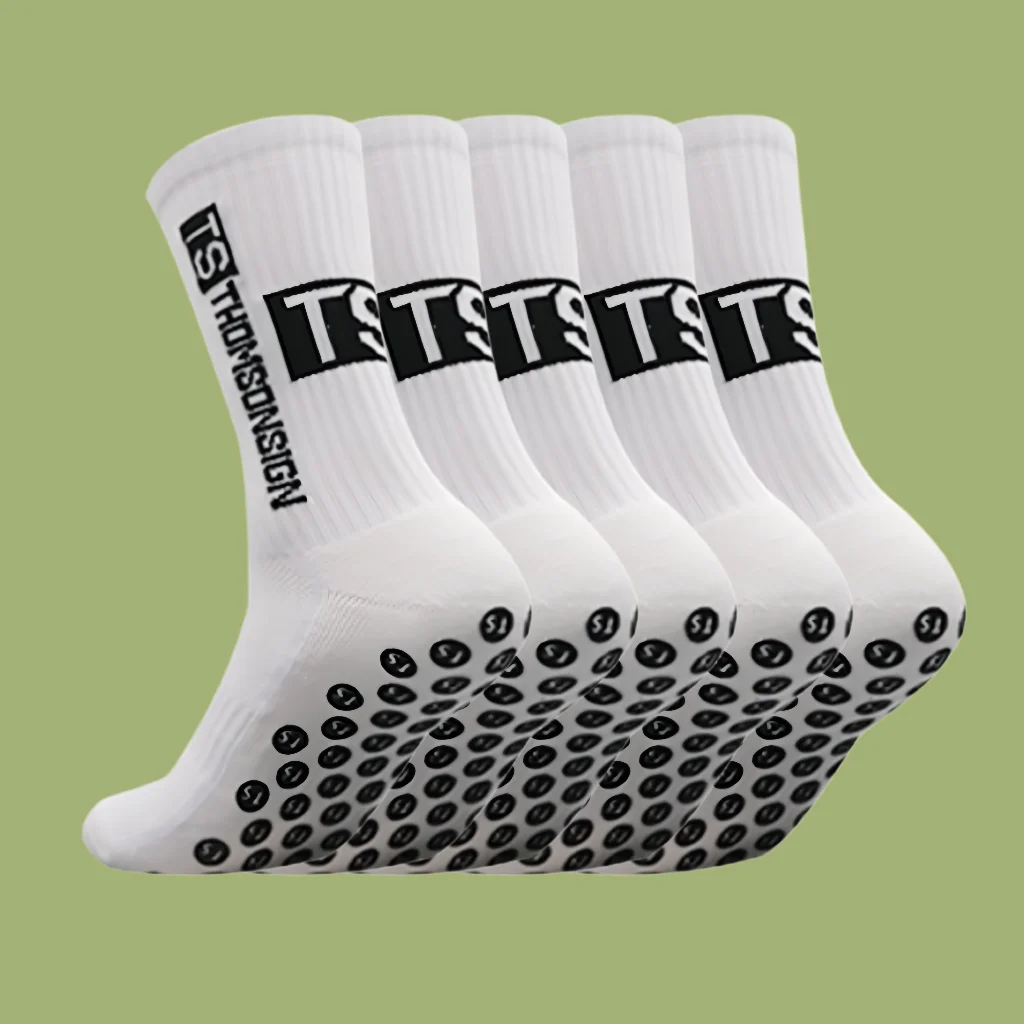 

5 pairs of football socks sports socks men's mid-calf socks silicone non-slip dot socks basketball yoga sock