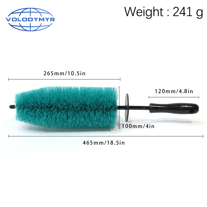 Volodymyr Car Rim Brush Green Soft PP Bristles Big or Small 1pcs for Auto Hub Wheel Washing Clean Detailing Cleaning Tire Tools