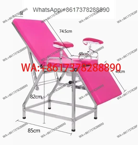 YYHCstainless steel  pink color manual use medical bed for gynecology examination operation table