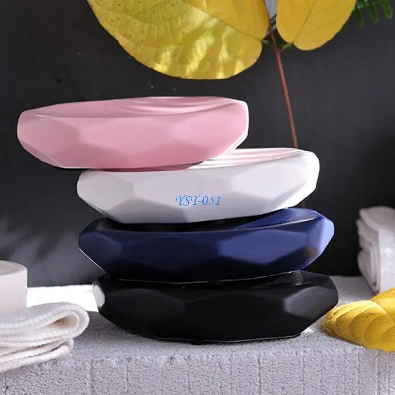 

E15A Countertop Soap Dish Self-draining Soap Dishes Matte Ceramic Soap Storage Shelf Tray Modern Bathroom Accessories