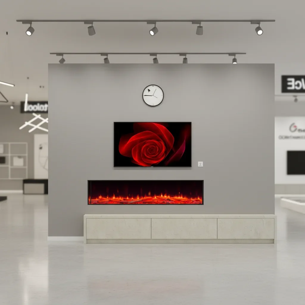 # for Electric Fireplace, 1842mm Metal Heater, Wall-Mounted Recessed LED Flame, 2000W Remote Control Energy Saving for Hotel