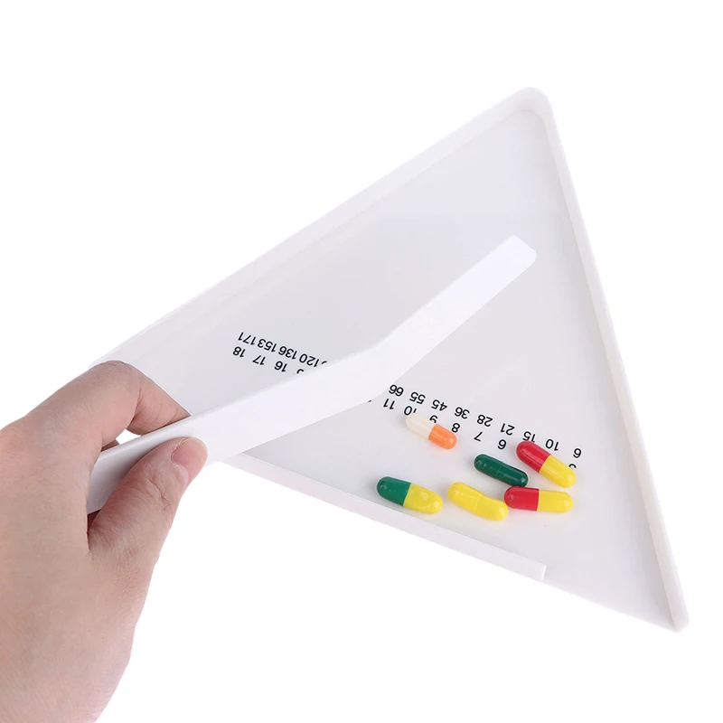 *Pill Counting Tray Tablet Counter Dispenser Pills Plate Splitter With Spatula Tool For Pharmacy Technician Doctor Pharmacists