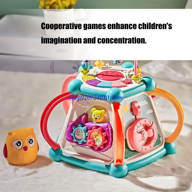 77HD Attività educativa Blocco giocattolo per bambini 7in1 Punti puzzle giocattolo con smistamento del colore stimolazione a