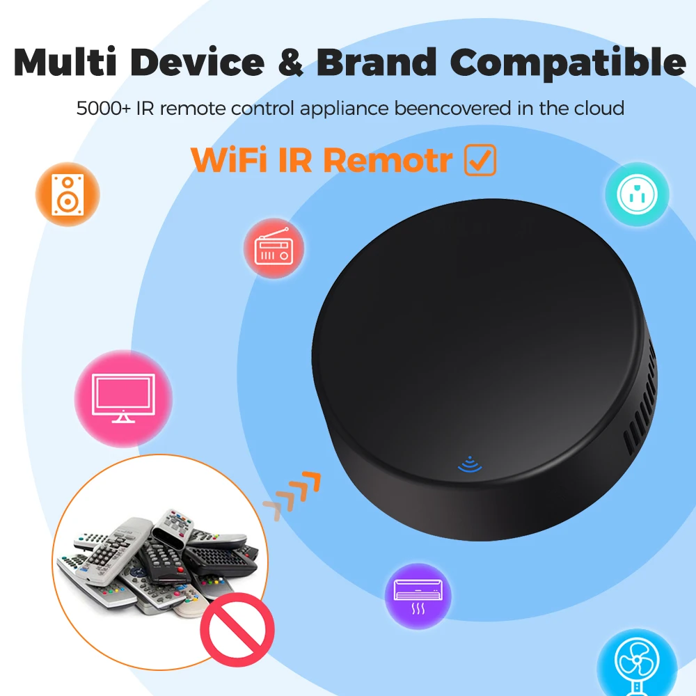 Tuya WiFi IR Remote Control with Temperature And Humidity Sensor Smart Home Universal Infrared Control Works with Alexa Google