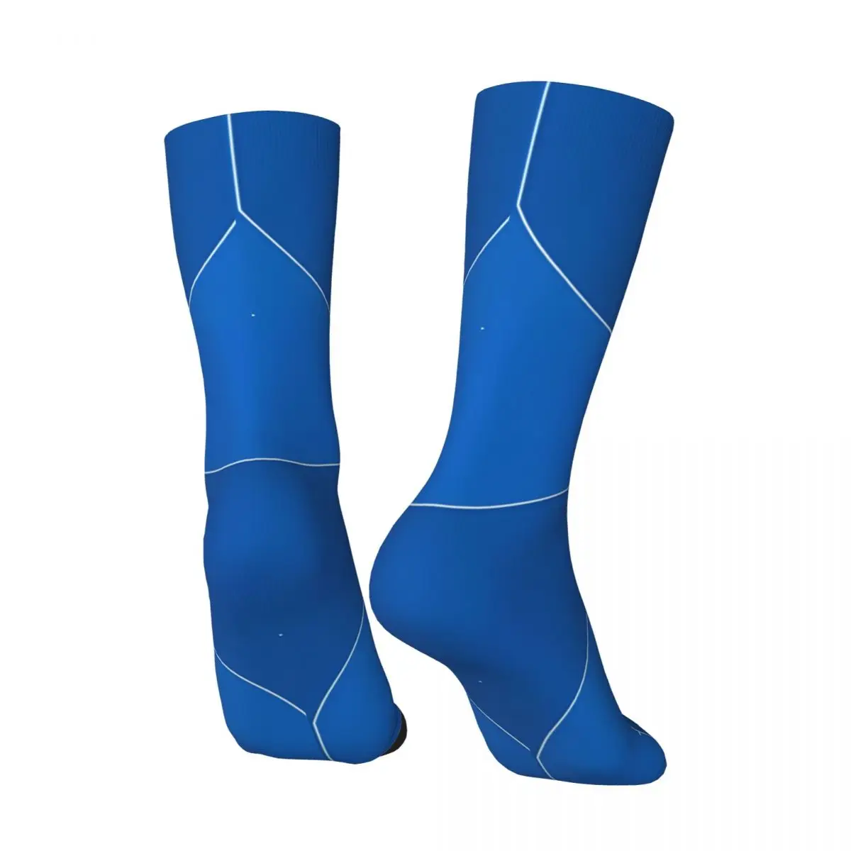 Retro Blue Basketball Court Kids Room Decor Men's compression Socks Unisex Harajuku Pattern Printed Novelty Crew Sock