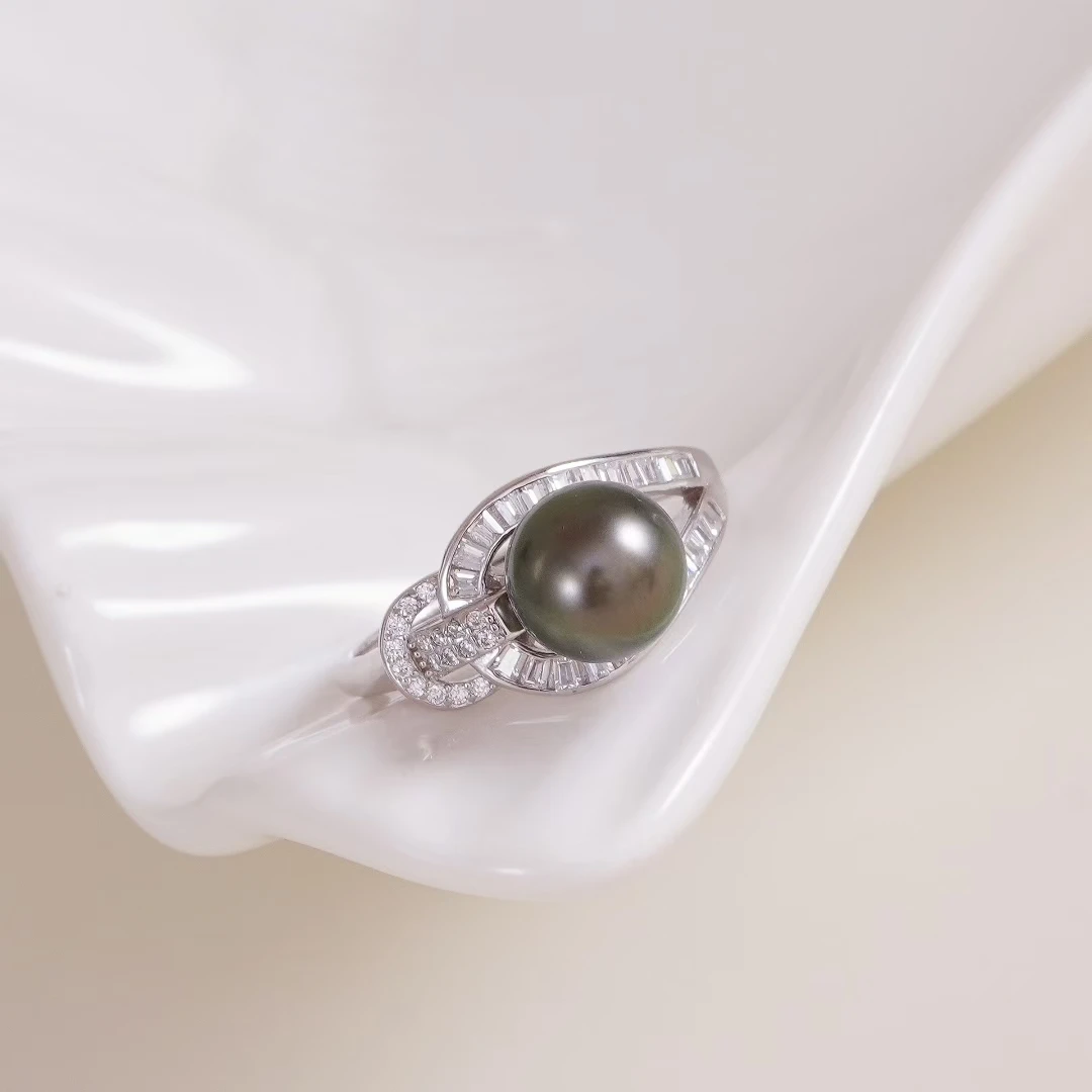 S925 Sterling Silver Adjustable Finger Ring Mountings Base Setting Findings Jewelry Components for 8-9mm Pearls 3pcs/lot
