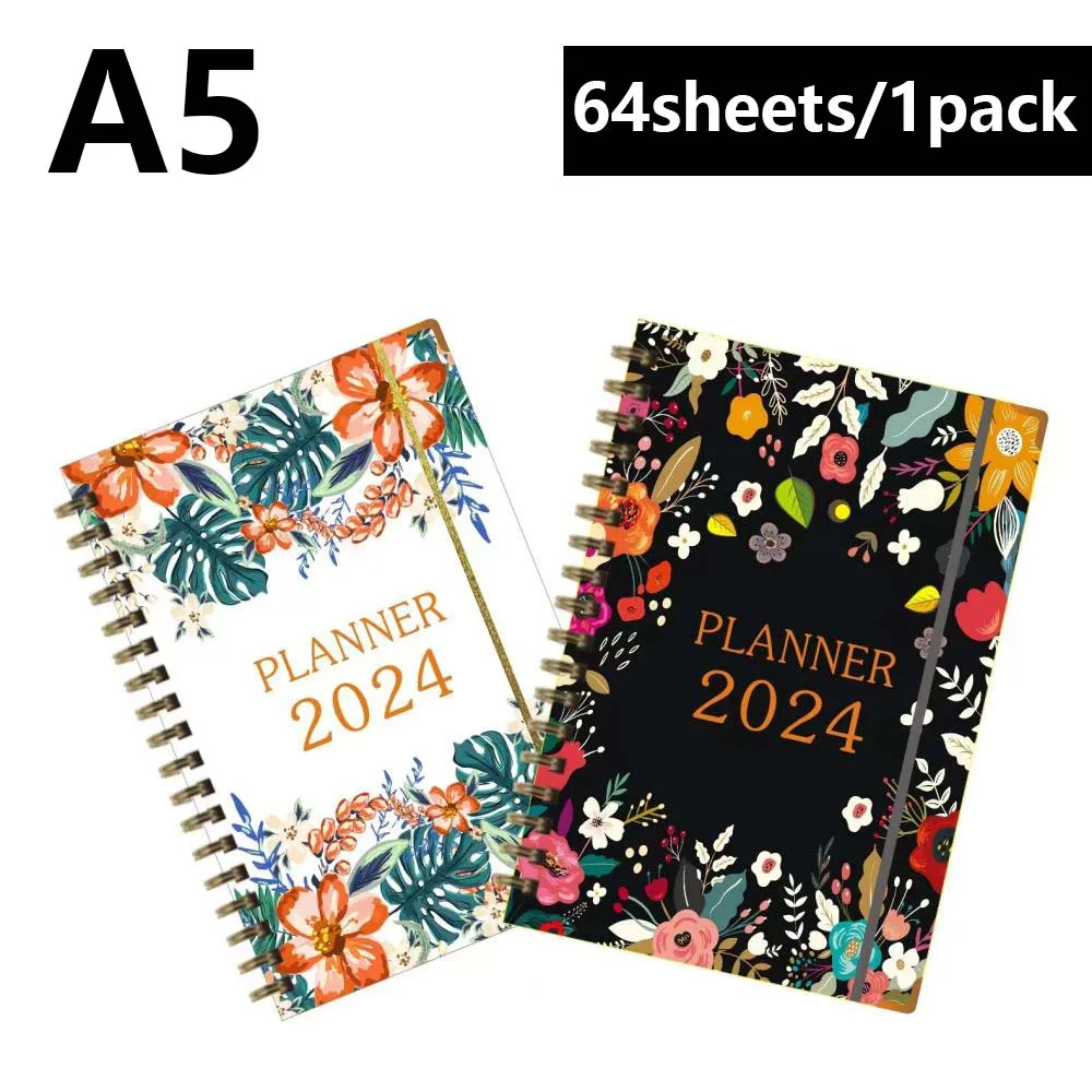 

A5 Flower Pattern Notebook Blank Inner Pages Thick Loose leaf Paper 64 sheets per book