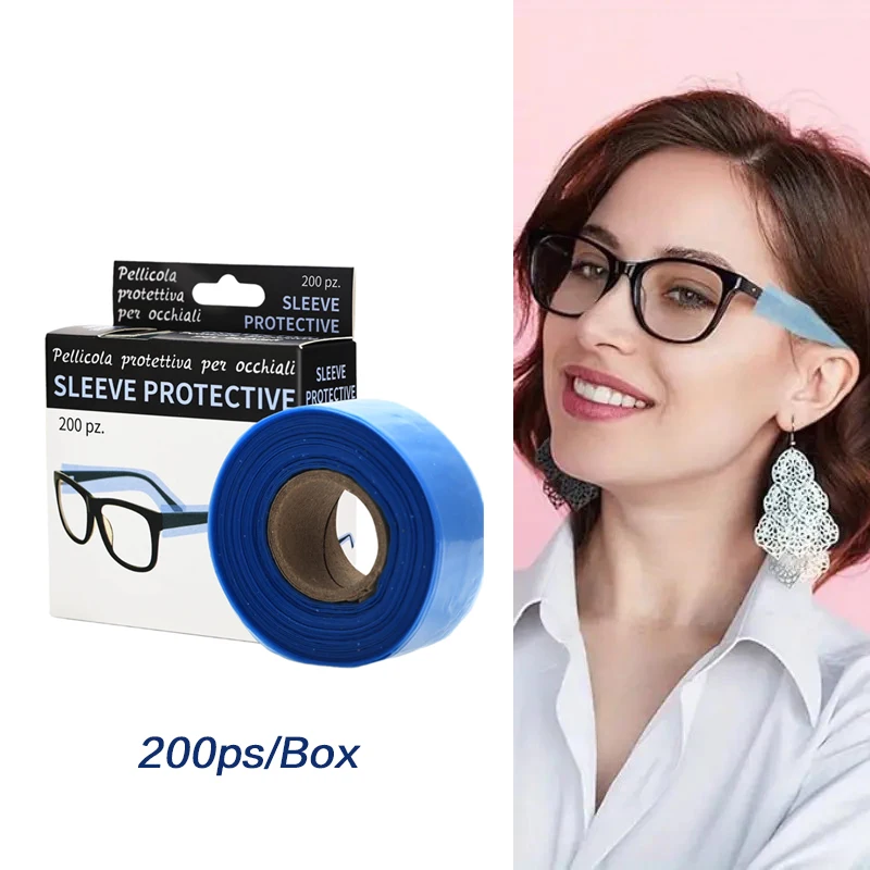 200Pcs Disposable Eyeglasses Leg Sleeves Covers Barber Hair Coloring Protector Anti-Staining Tools
