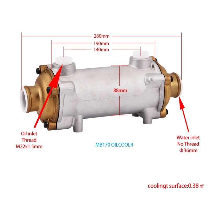 MB170 Manufacturing New Arrival Marine Gear Box Oil Exchanger Cooler Gear Box Oil Cooler for Marine Engine